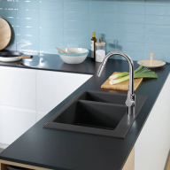 S510-F635 мойка для кухни, встроенная 180/450, цвет черный графит - S510-F635 мойка для кухни, встроенная 180/450, цвет черный графит